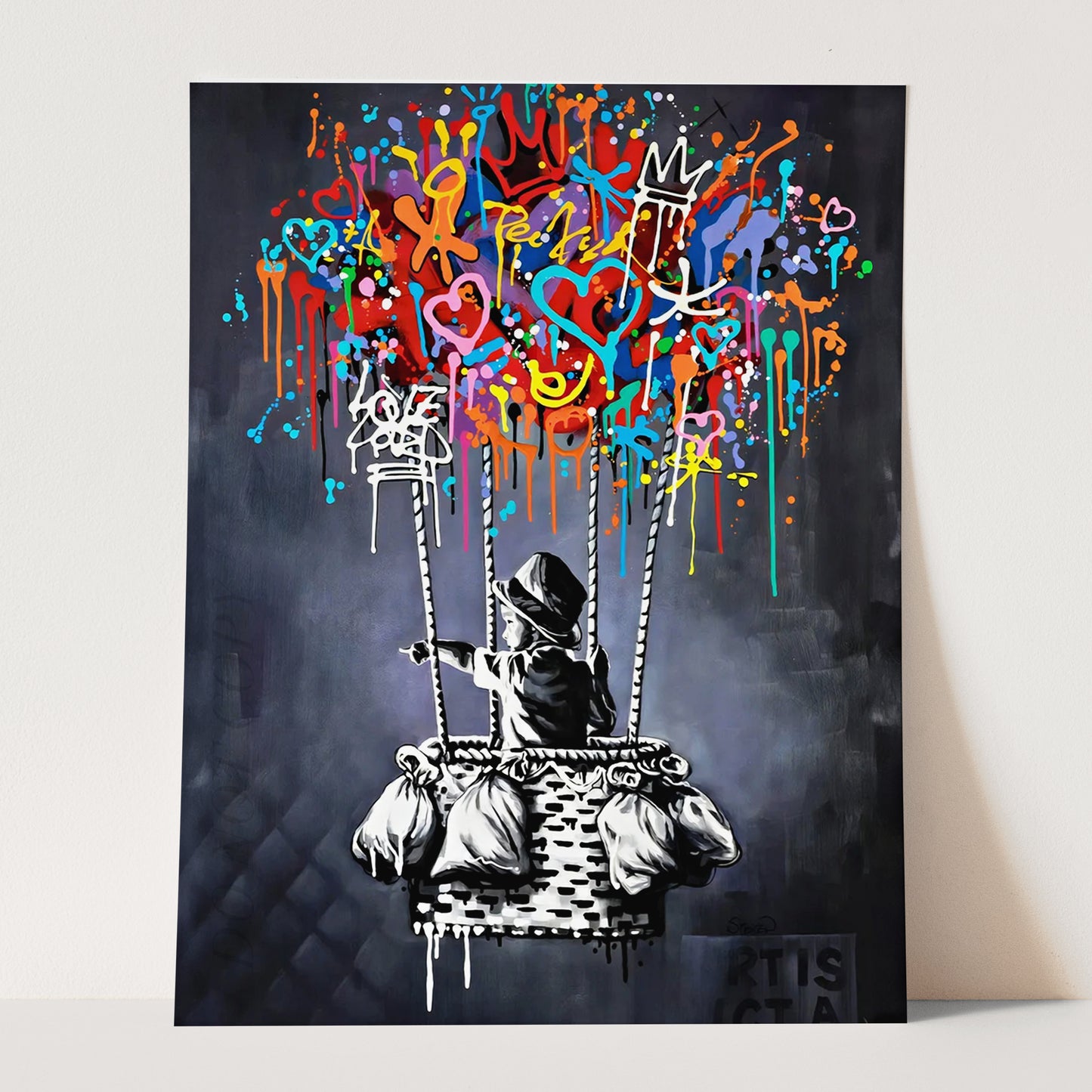 Boy Flying Balloon Banksy