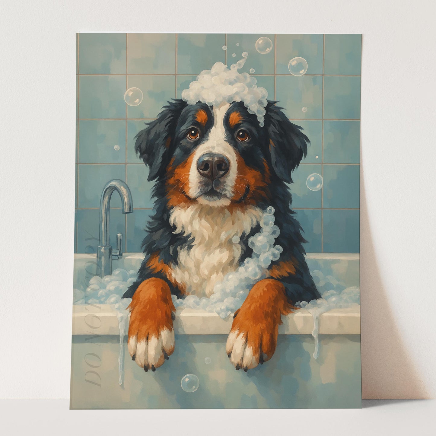 Bernese Mountain Dog Bathtub Bubble Bath