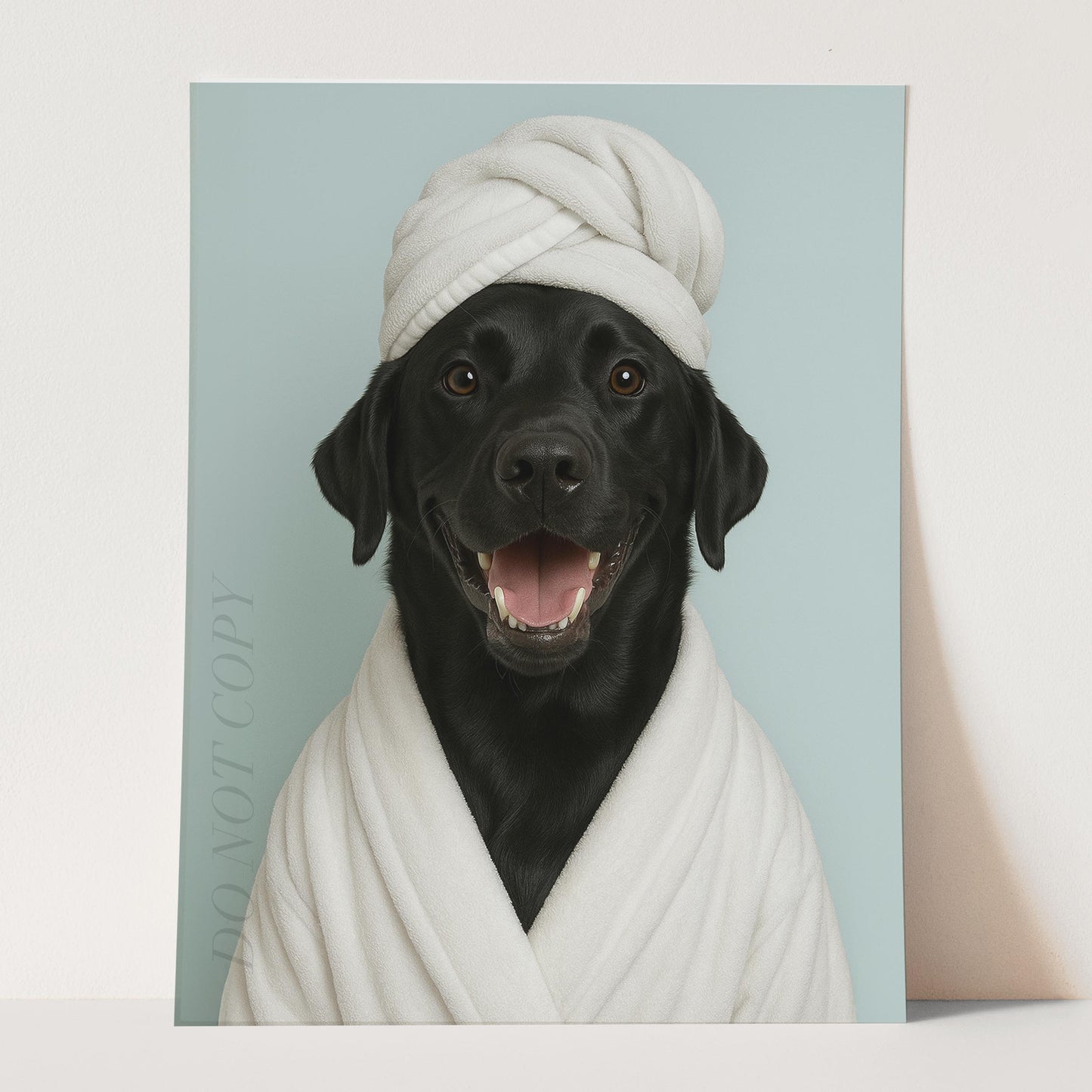 Black Labrador Dog Bath Towel