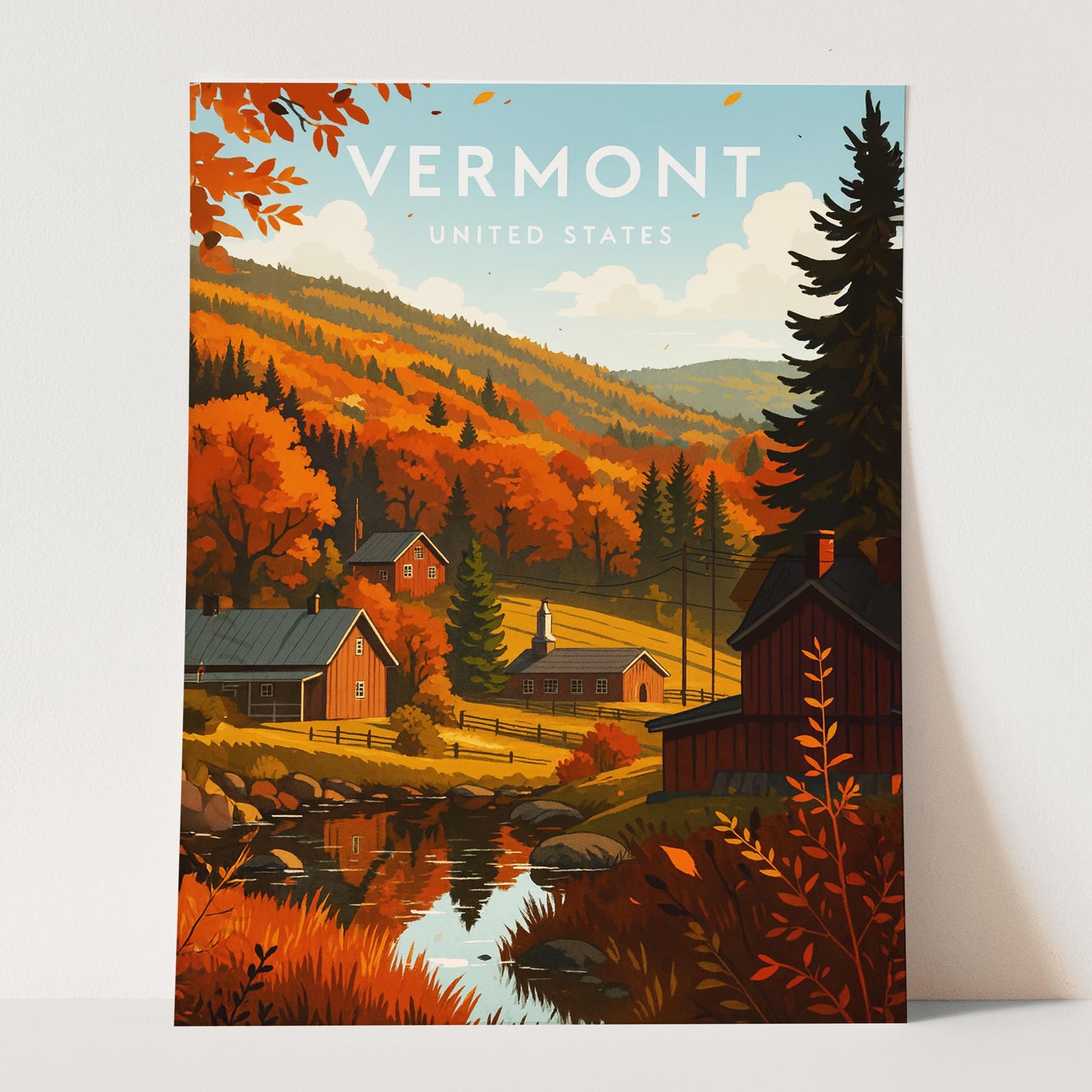 Vermont Vintage Travel Poster