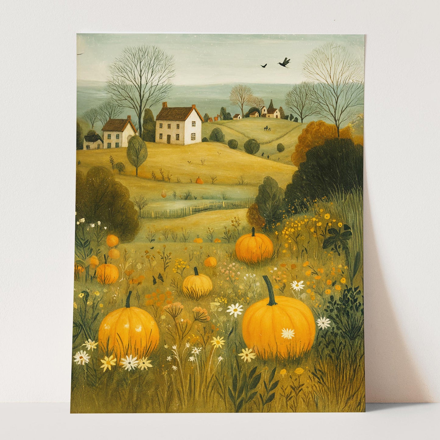 Pumpkin Field Autumn Landscape