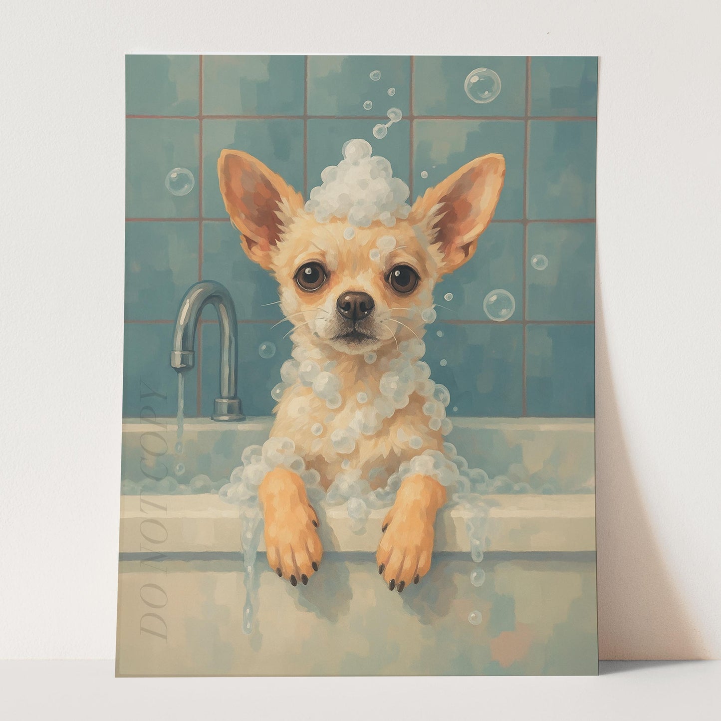 Chihuahua Dog Bathtub Bubble Bath