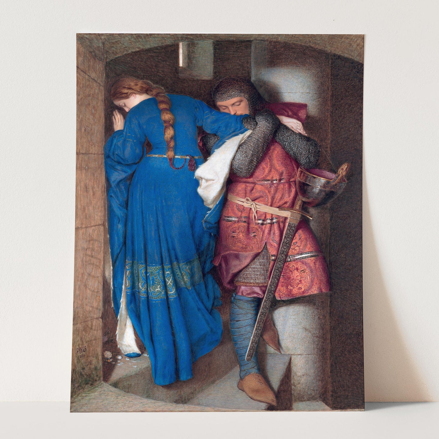 Hellelil and Hildebrand: The Meeting on the Turret Stairs by Frederic William Burton