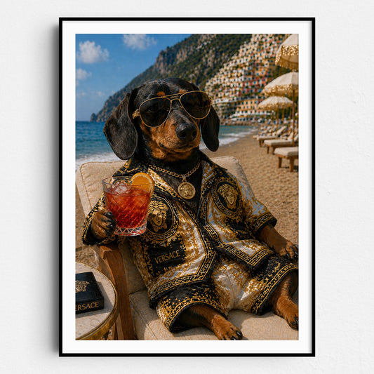 Versace Dachshund - Life's A Beach