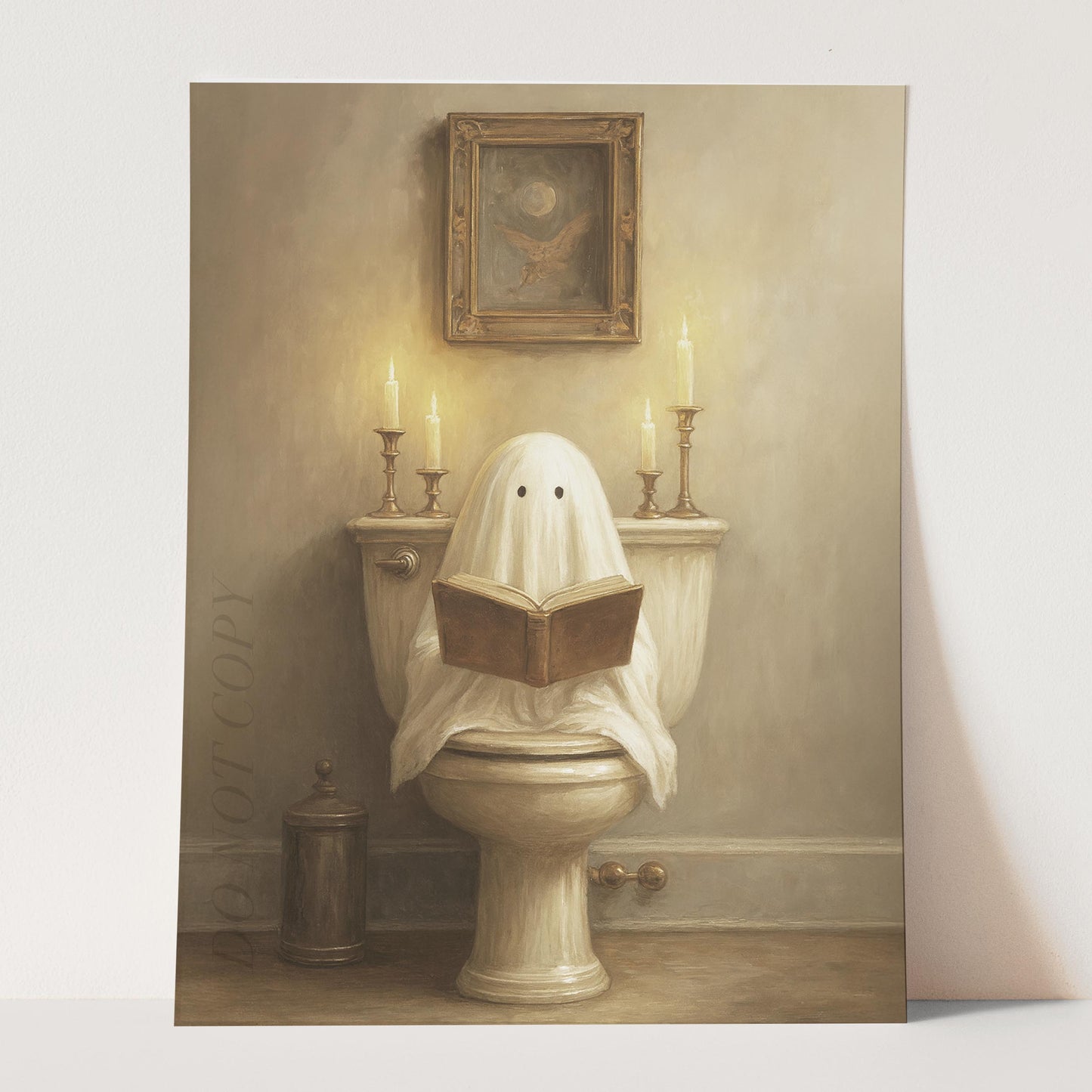 Ghost Reading A Book On The Toilet