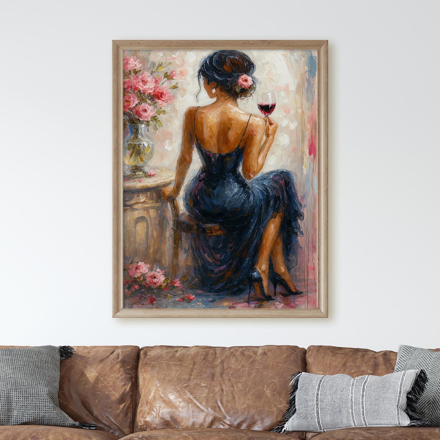 Elegant Woman With Glass Of Red Wine