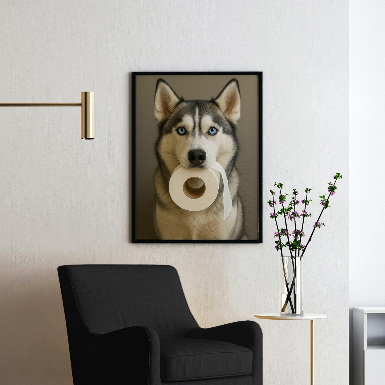 Husky Dog Toilet Paper