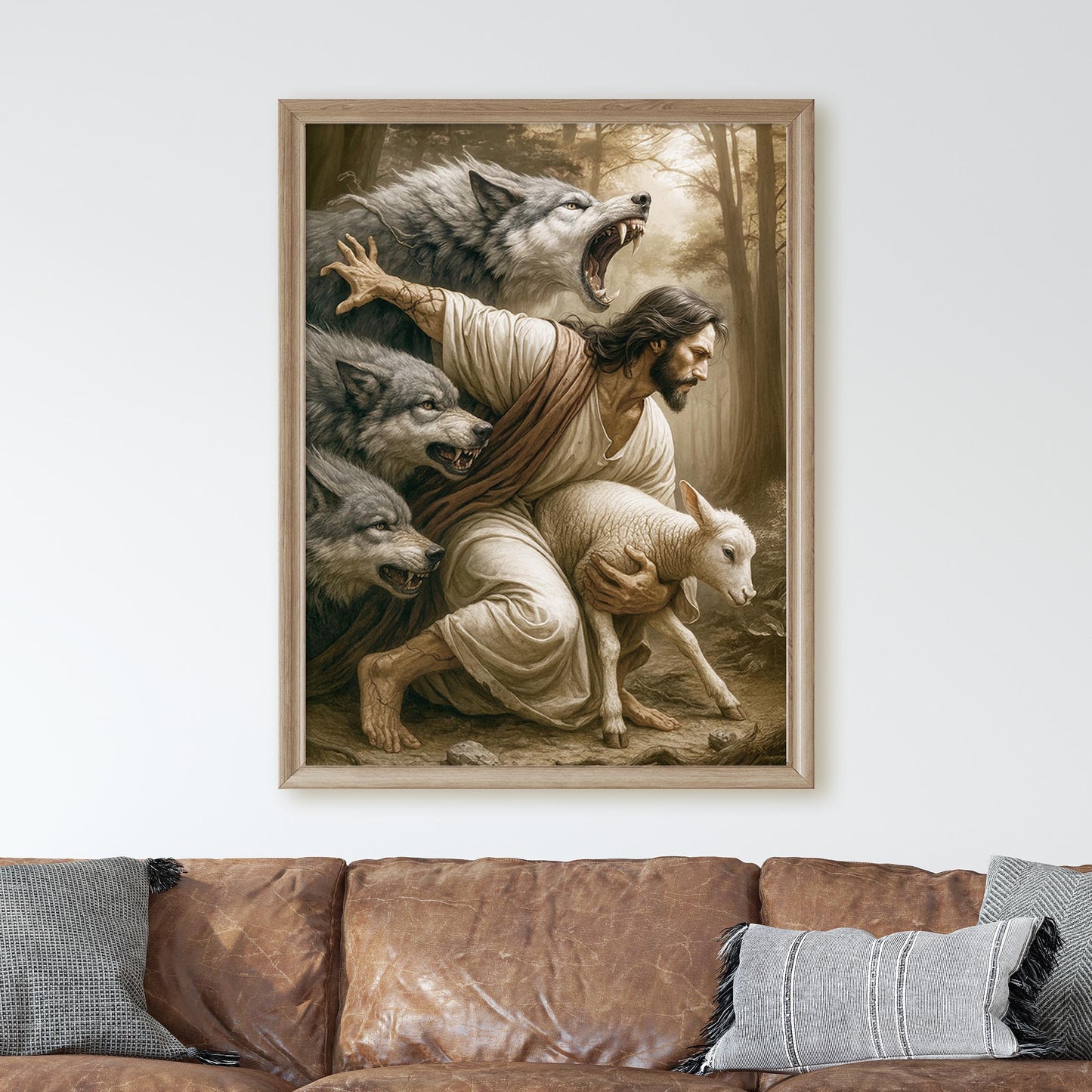 Jesus Protects The Lamb From Wolves