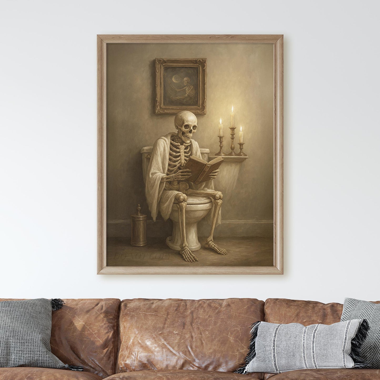 Skeleton Reading A Book On The Toilet