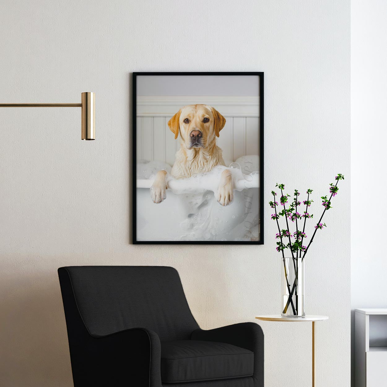 Yellow Labrador Retriever Dog Bubble Bath
