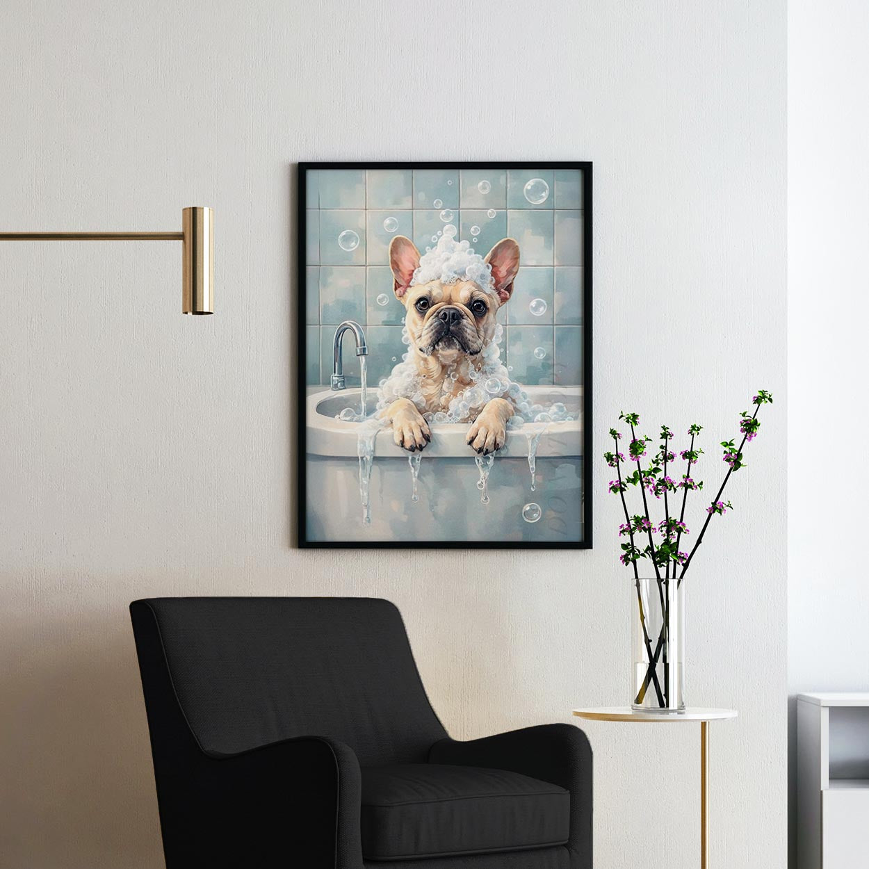 French Bulldog Bathtub Bubble Bath