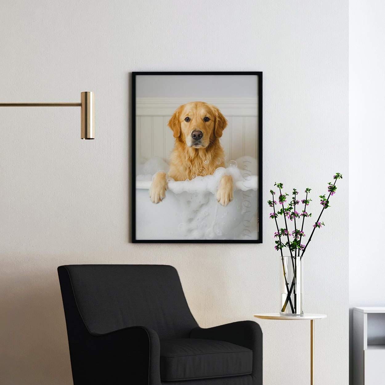 Golden Retriever Dog Bubble Bath