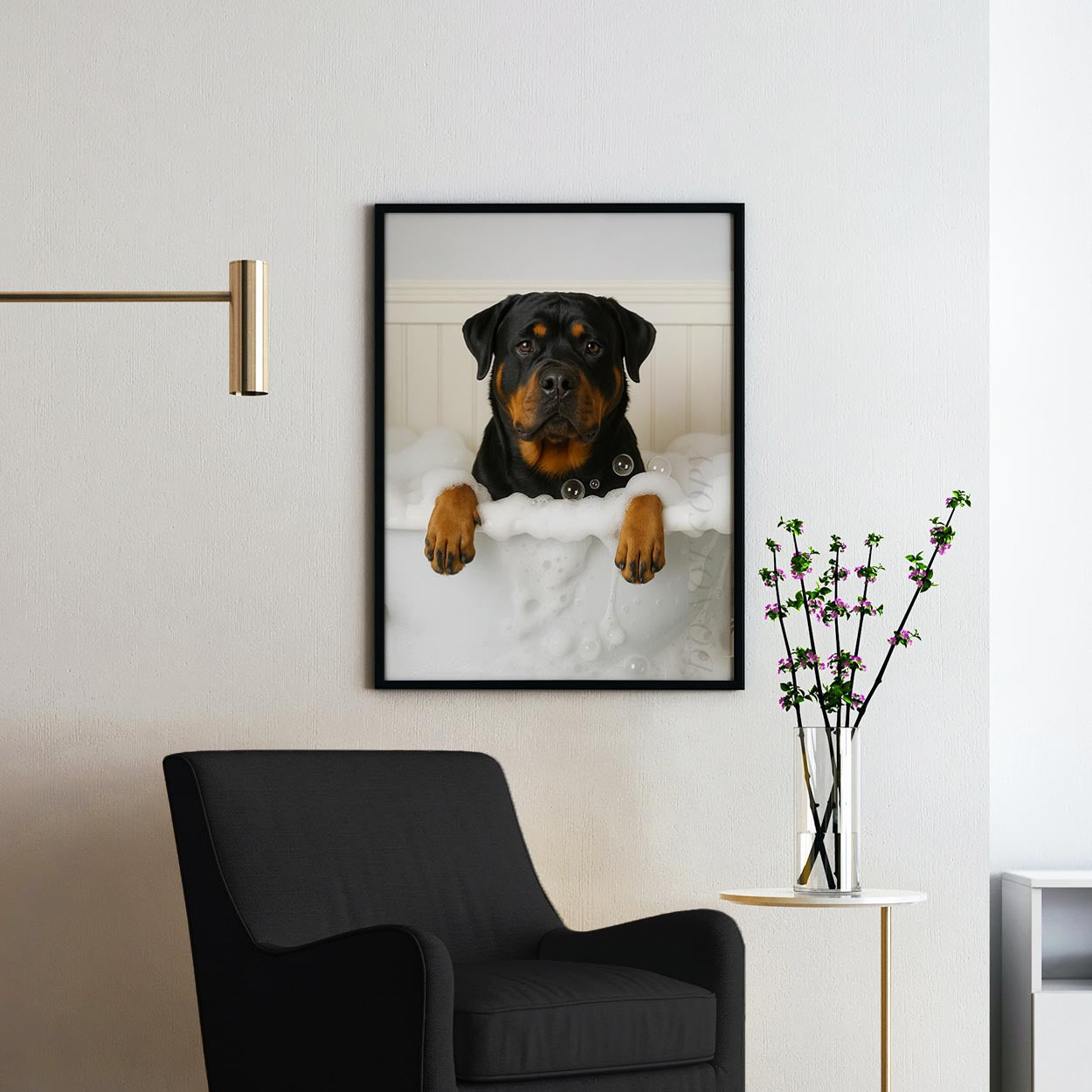Rottweiler Dog Bubble Bath