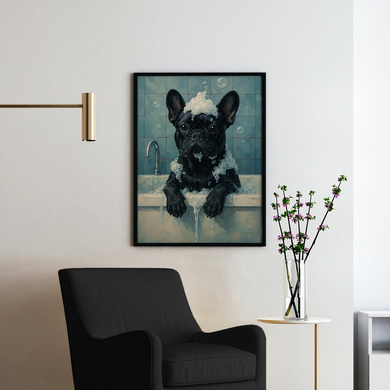 French Bulldog Bathtub Bubble Bath II