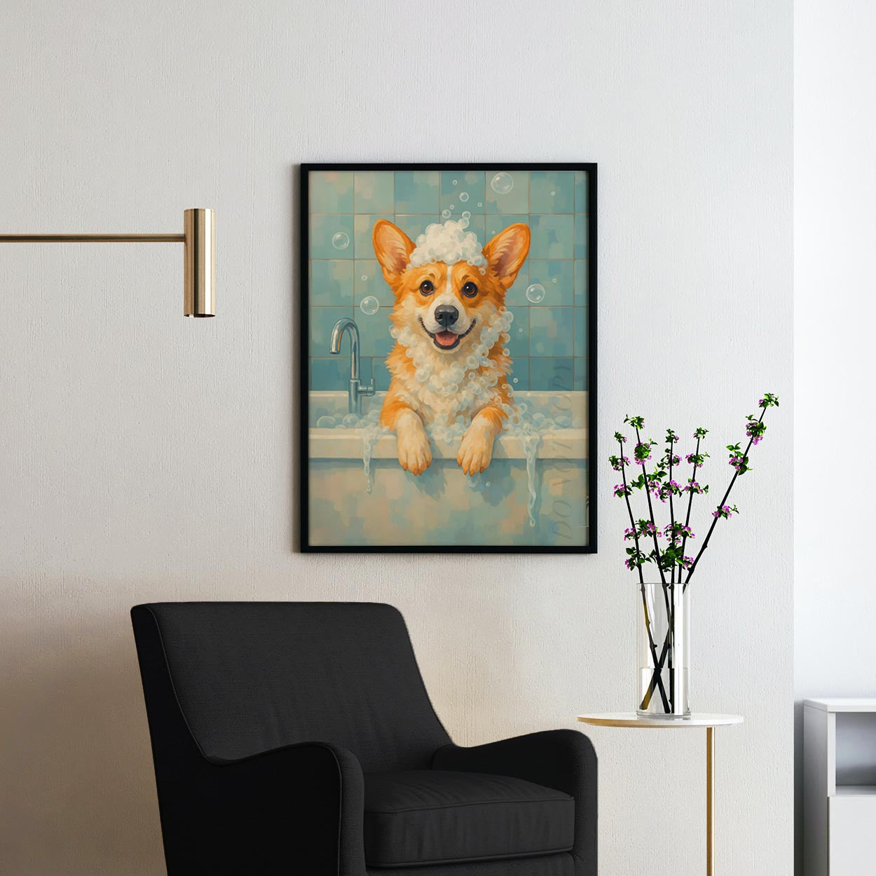 Corgi Dog Bathtub Bubble Bath
