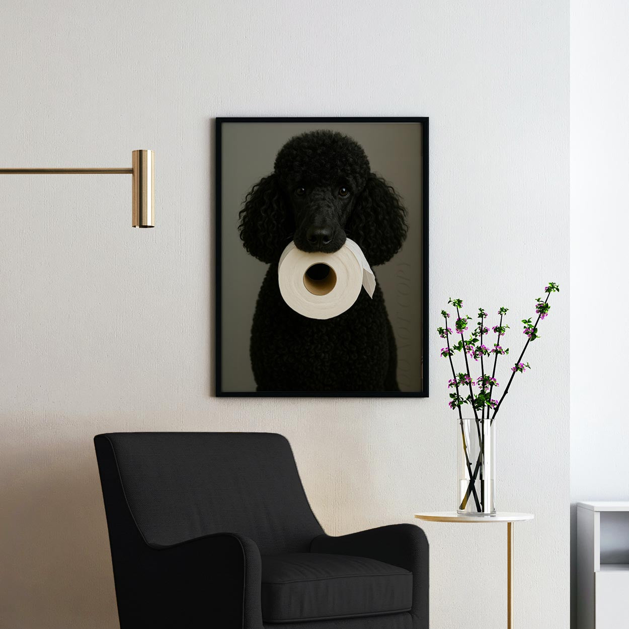 Black Poodle Dog Toilet Paper