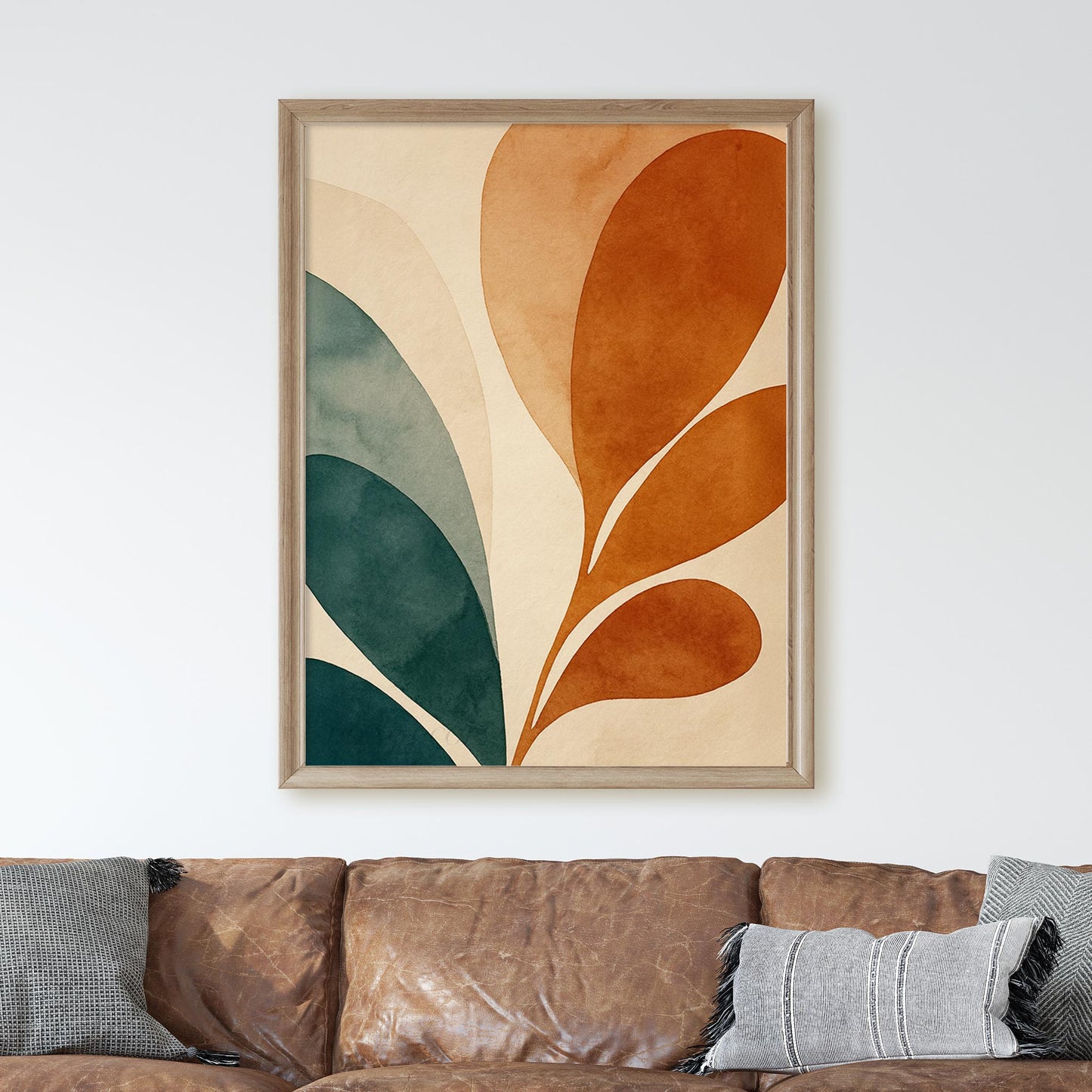 Orange And Green Botanicals Mid Century