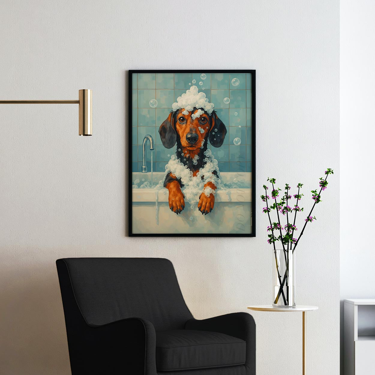Dachshund Dog Bathtub Bubble Bath