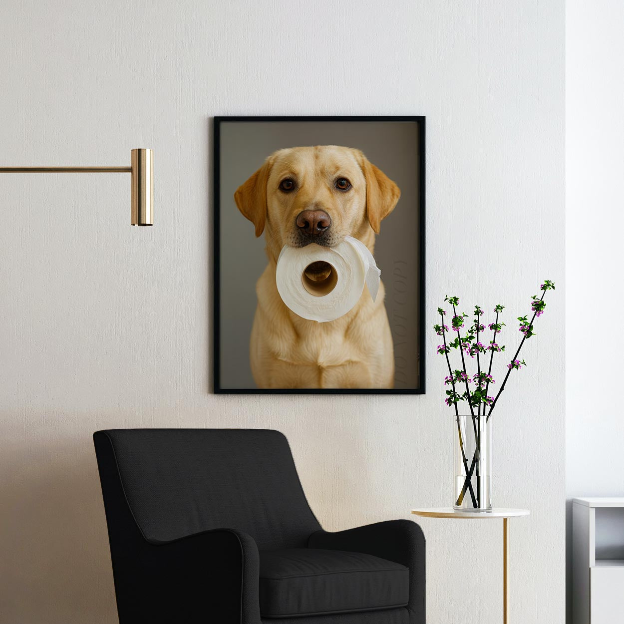 Yellow Labrador Dog Toilet Paper