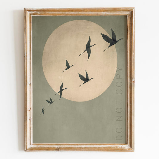 Birds Over Japandi Sun