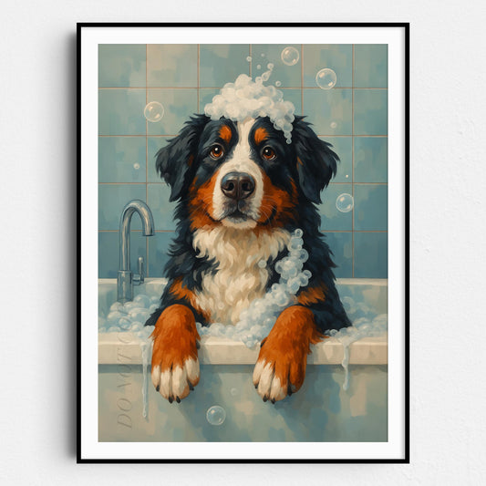 Bernese Mountain Dog Bathtub Bubble Bath