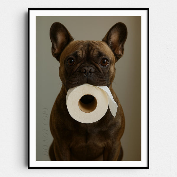French Bulldog Toilet Paper II Wall Art Poster Prints – Prints Limited