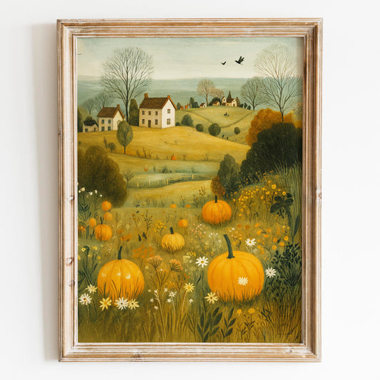Pumpkin Field Autumn Landscape