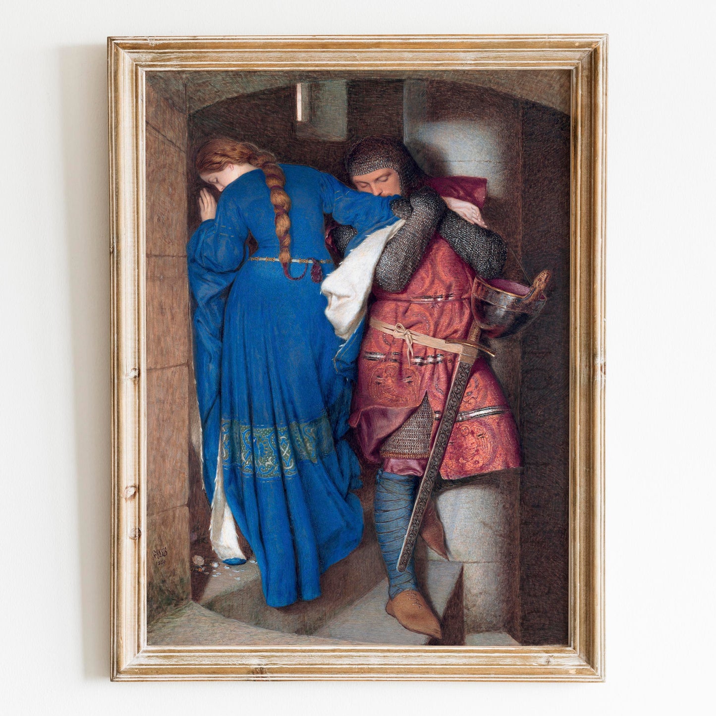 Hellelil and Hildebrand: The Meeting on the Turret Stairs by Frederic William Burton