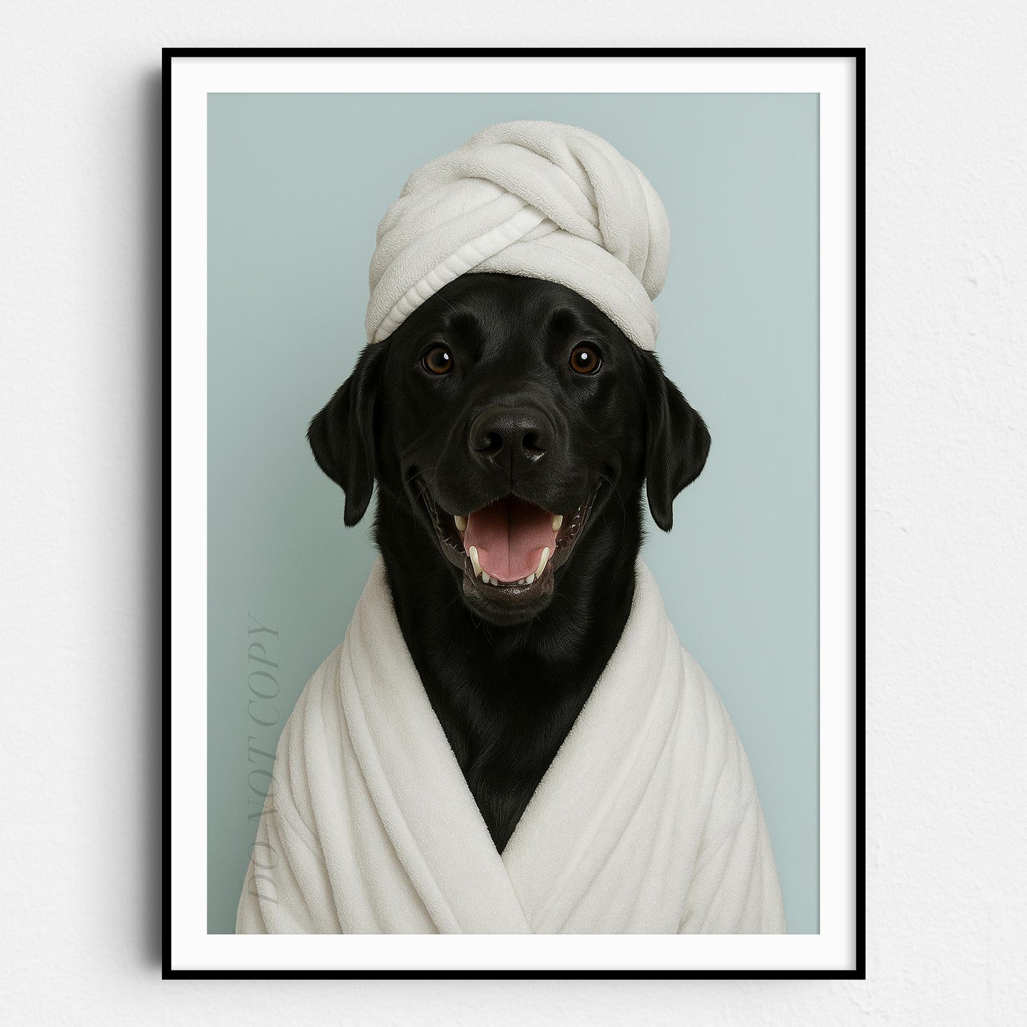 Black Labrador Dog Bath Towel