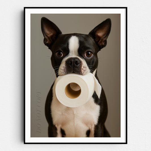 Boston Terrier Dog Toilet Paper