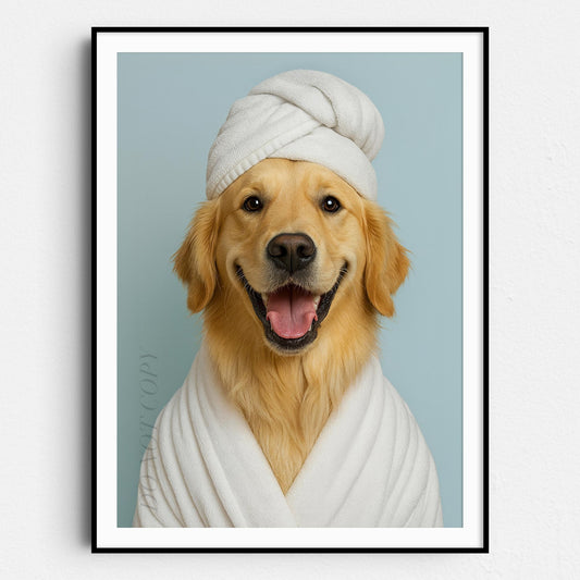 Golden Retriever Dog Bath Towel