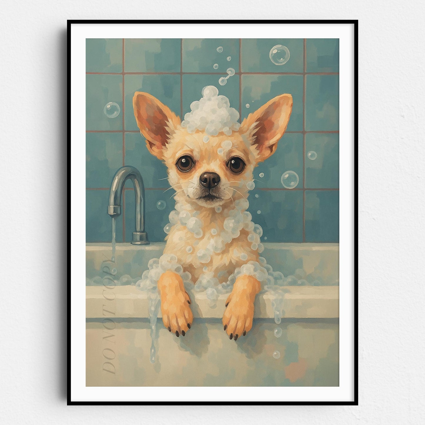 Chihuahua Dog Bathtub Bubble Bath