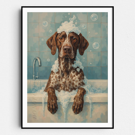 German Shorthaired Pointer Dog Bathtub Bubble Bath
