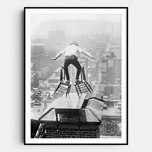 Balancing On Two Chairs Vintage 1900s