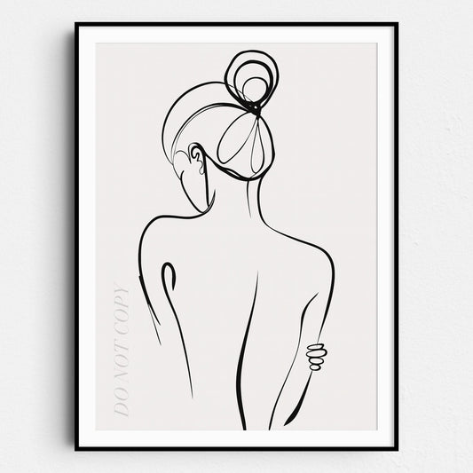 Back View of a Woman Line Art