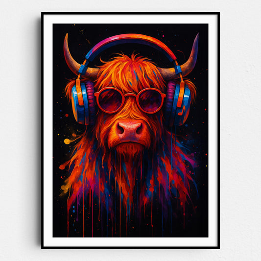 DJ Highland Cow Graffiti Banksy