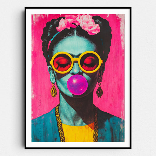 Frida Kahlo Bubblegum And Sunglasses