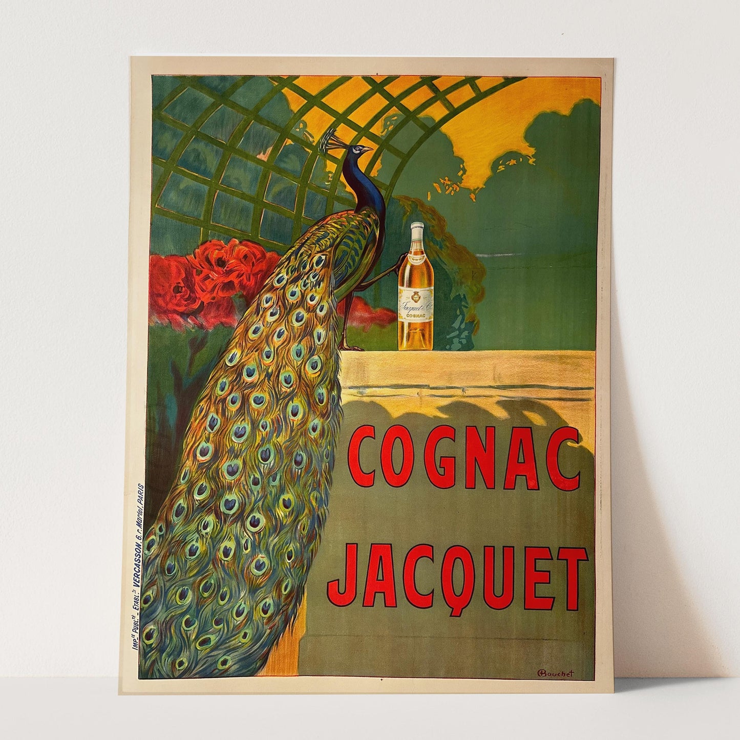 Cognac Jacquet Peacock - Vintage Advertising Poster