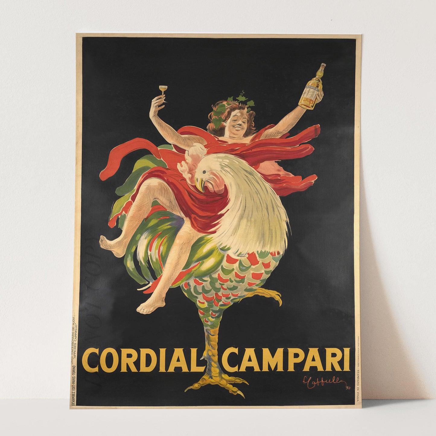 Cordial Campari - Woman On Bird Vintage Advertising Poster