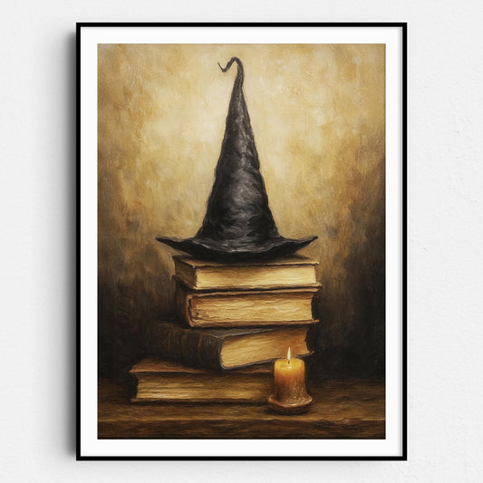 Witch Hat On Books