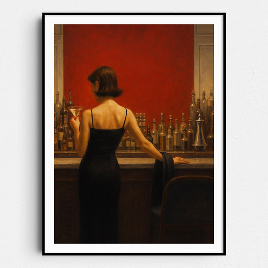 Woman Drinking A Cocktail At The Bar