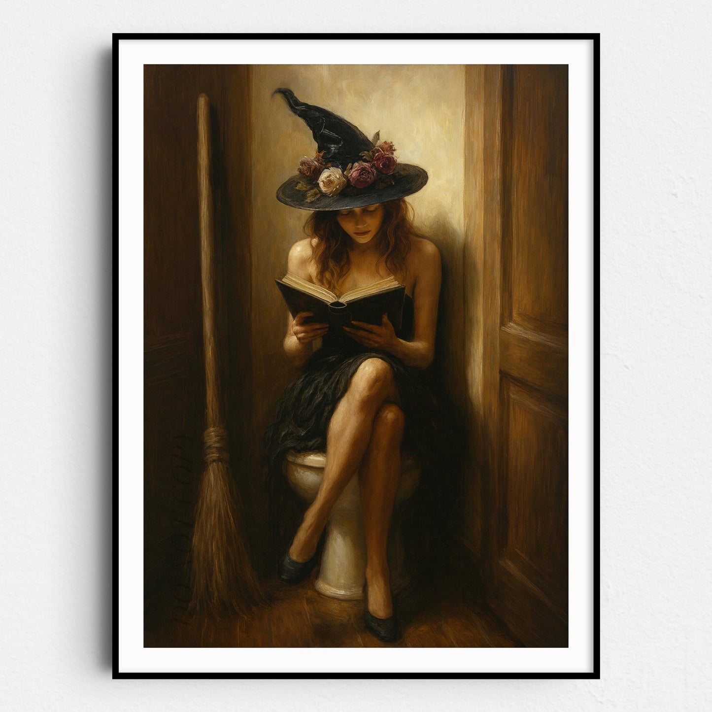 Witch Reading On The Toilet