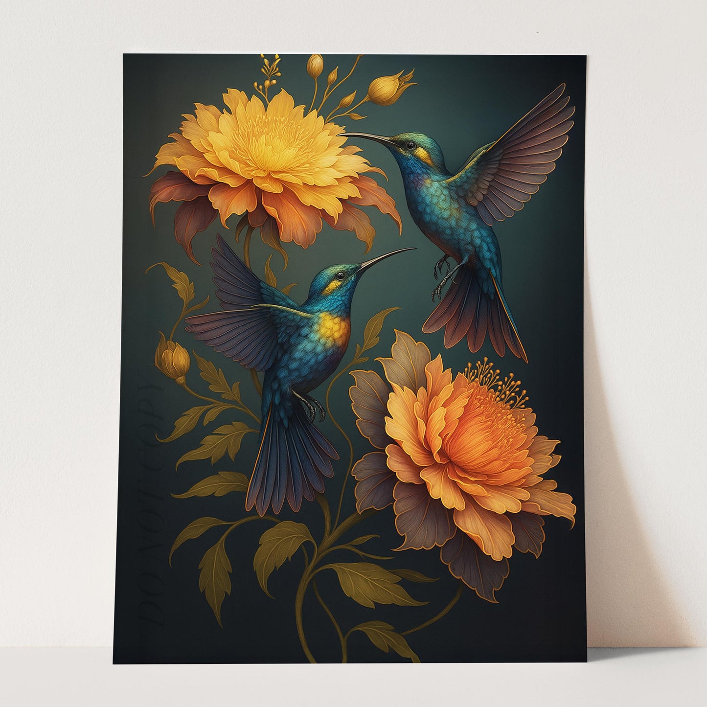 Hummingbirds & Flower
