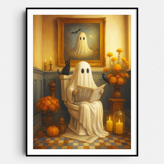 Ghost Reading A Book On The Toilet