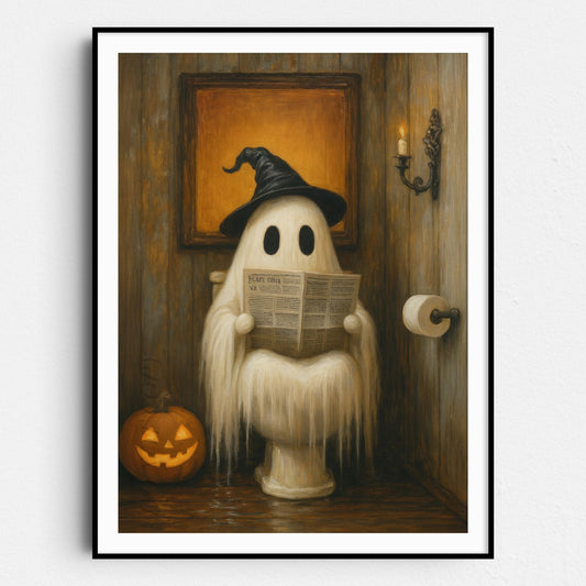 Ghost Reading The Newspaper On The Toilet
