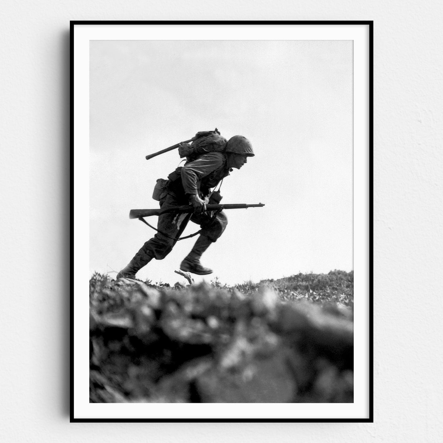 US Marine Dashes Across Death Valley, World War Two