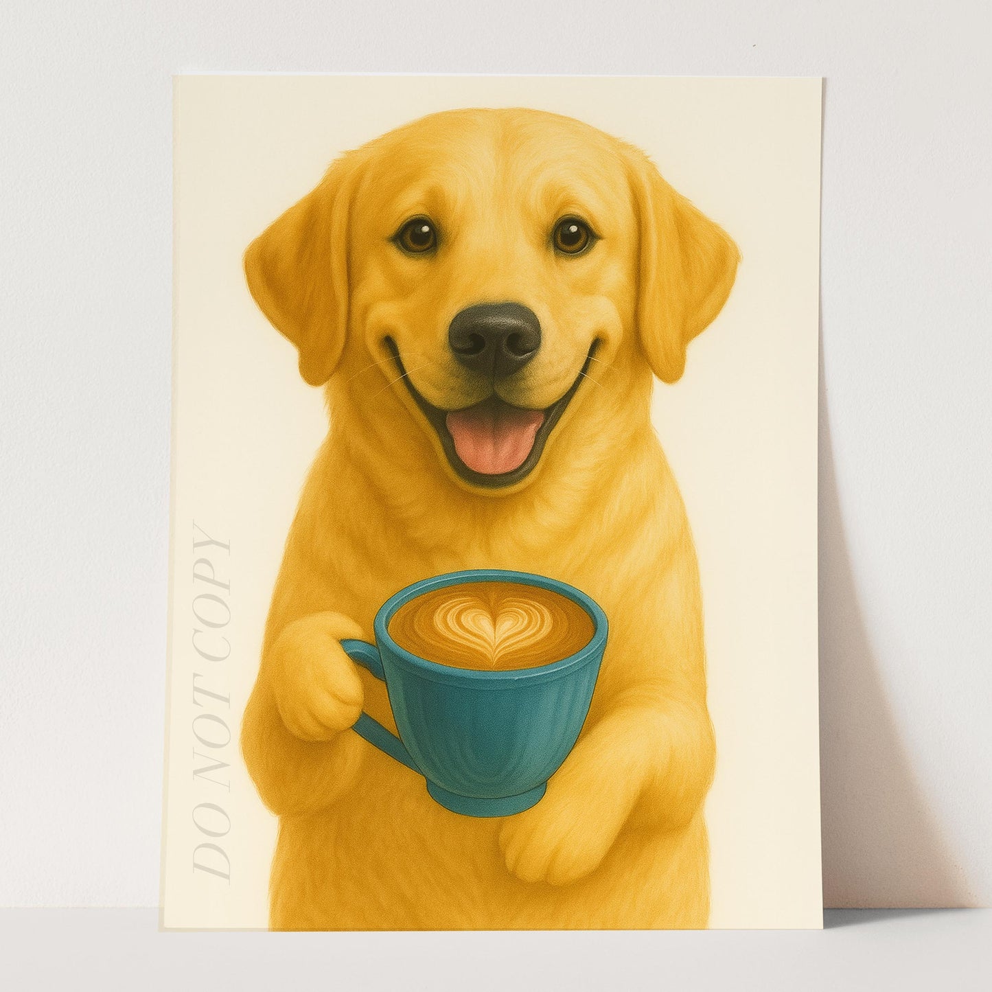 Yellow Labrador Retriever With Latte Of Love