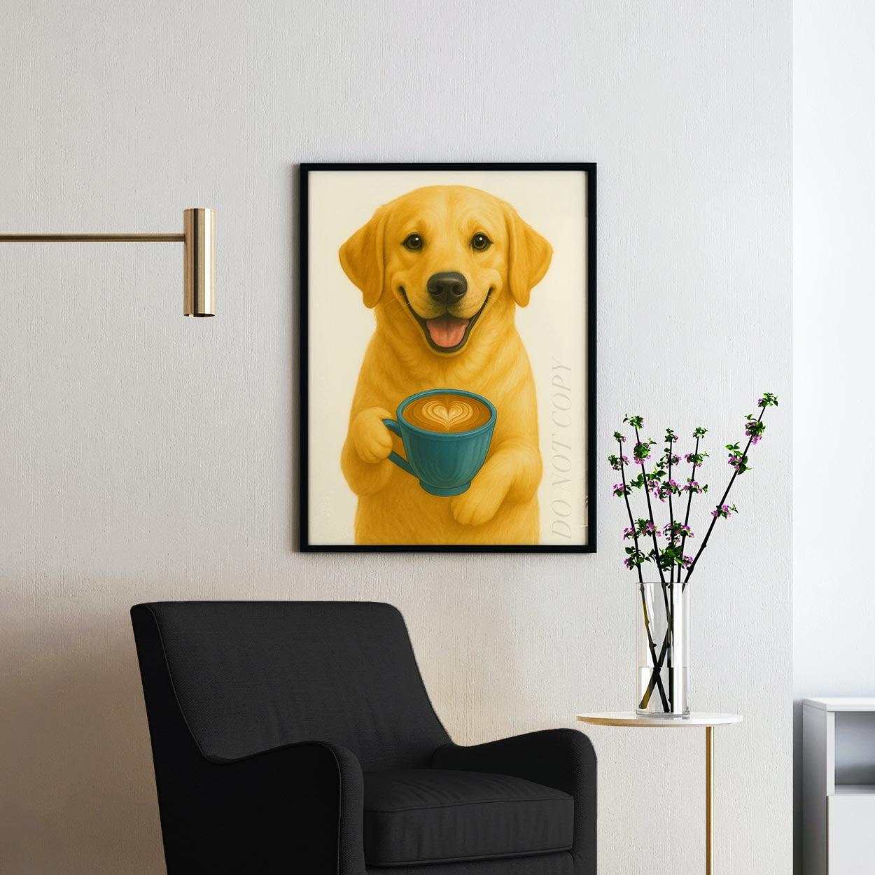 Yellow Labrador Retriever With Latte Of Love