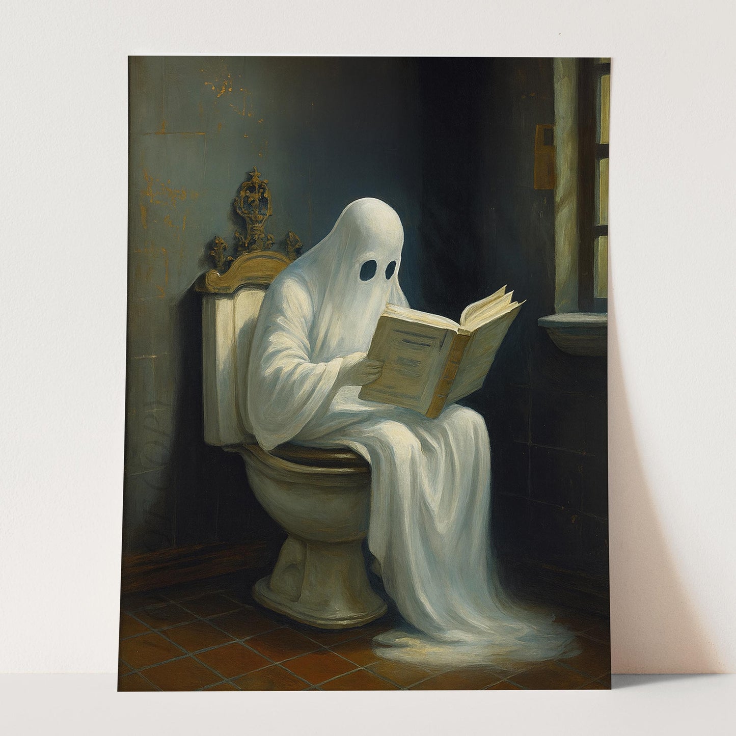 Ghost Reading On The Toilet