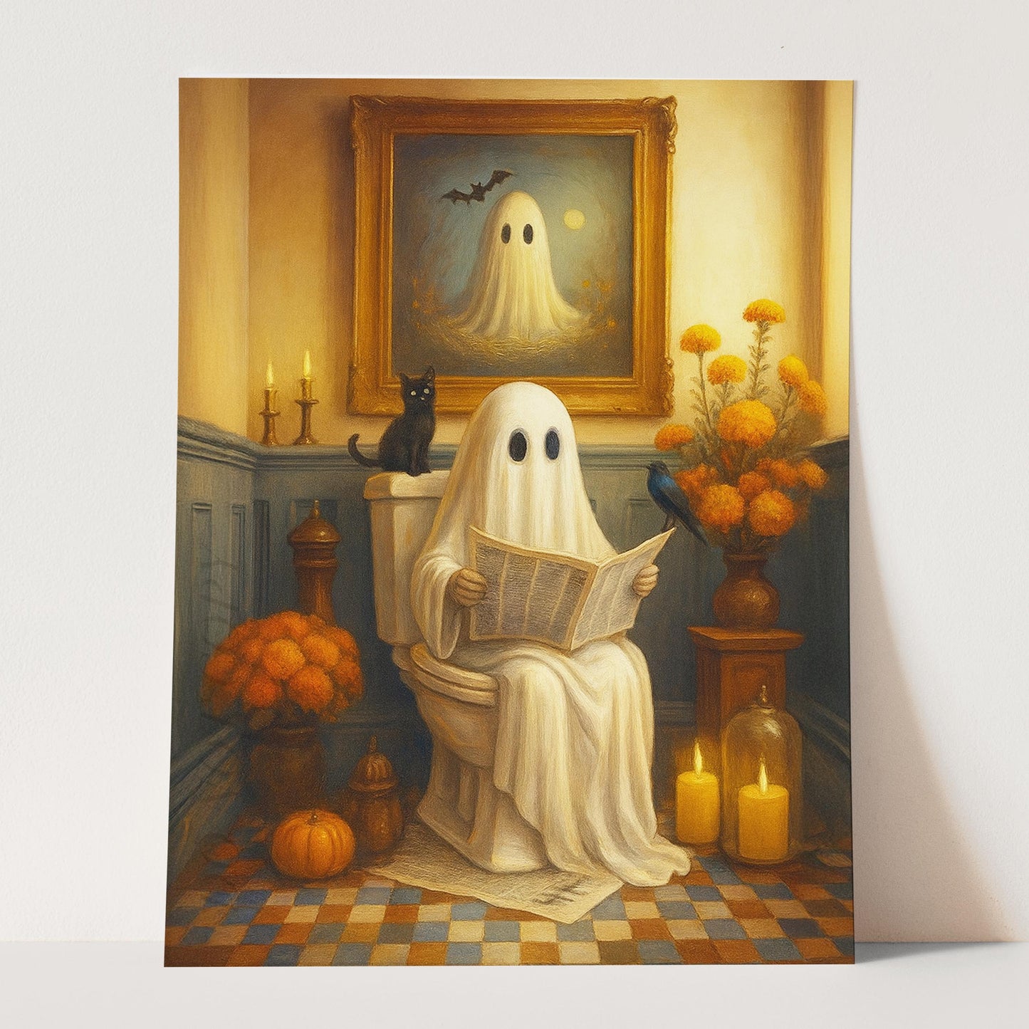 Ghost Reading A Book On The Toilet
